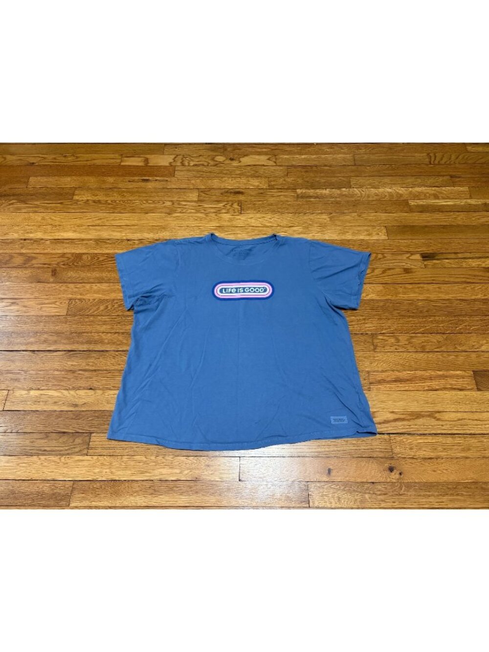 Life is Good Womens Crusher Tee Size 3XL XXXL Blue Short Sleeve Logo T-shirt